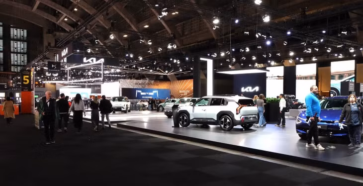 Một góc Triển lãm ô tô Brussels 2025. Ảnh: Hương Giang - PV TTXVN tại Bỉ