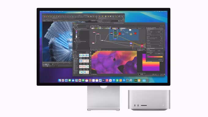 Mặt trước Mac Studio có thêm khe cắm thẻ SDXC.