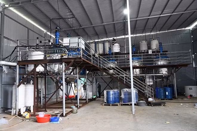 Xưởng sản xuất ma túy của Trương Xuân Minh. Ảnh: C04