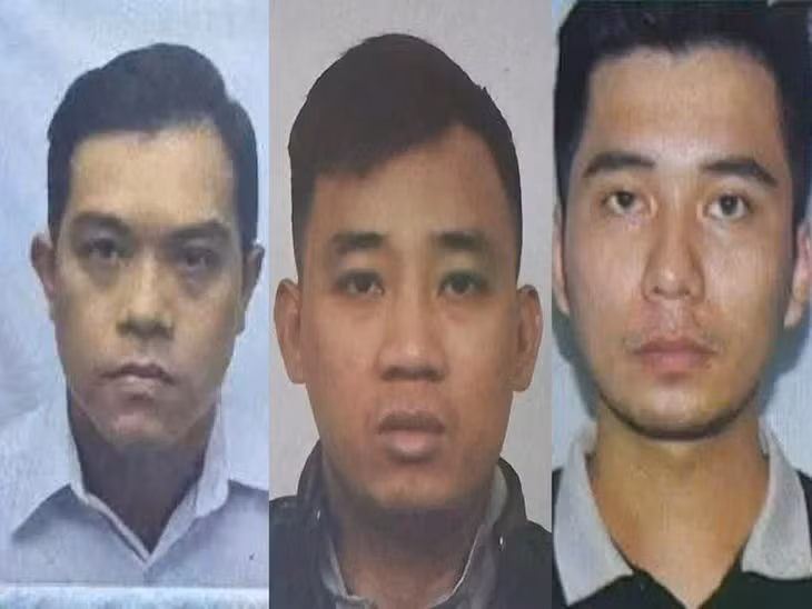 Ba bị can Duy, Lộc, Anh (từ trái sang) Ảnh: CA