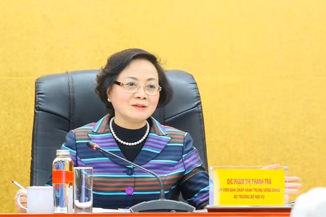 Bộ trưởng Phạm Thị Thanh Trà nhắc tới nội dung xây dựng mô hình tổ chức chính quyền địa phương 2 cấp. Ảnh: Tống Giáp