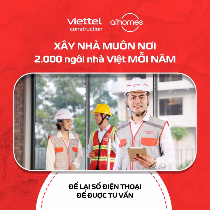 Xây nhà dễ dàng và uy tín từ dịch vụ của AIOHomes Viettel Construction