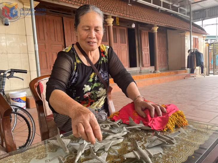 Những kỷ vật của là mô hình máy bay thời giam gia Trung đội nữ Minh Vương được bà Hoàng Thị Bèo (xã Liên Hòa, TX Quảng Yên) cất giữ cẩn thận.