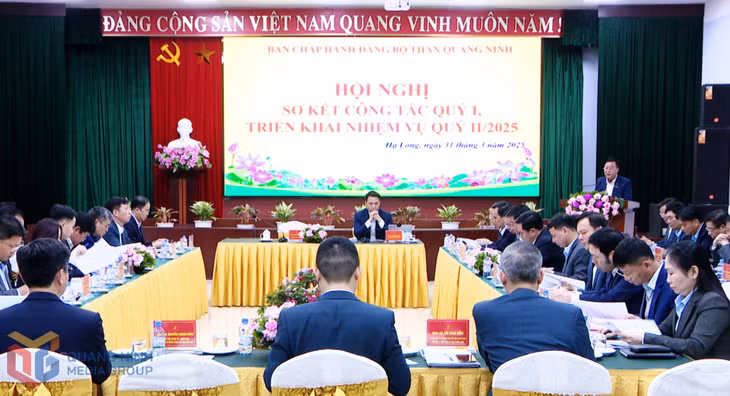 Quang cảnh Hội nghị sơ kết quý I, triển khai nhiệm vụ quý II - 2025 của BCH Đảng bộ Than Quảng Ninh