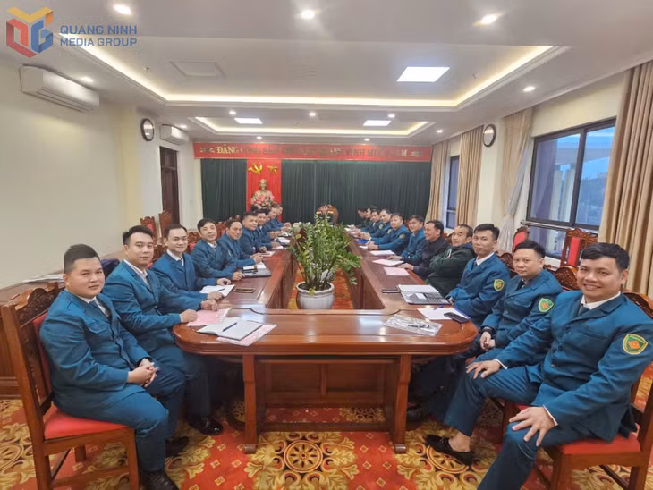 Một buổi tập huấn chuyên môn của Ban CHQS Công ty CP Than Mông Dương. Ảnh do nhân vật cung cấp.