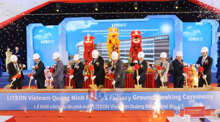 Khởi công Dự án Nhà máy Lite-On Quảng Ninh - giai đoạn 1 tại KCN Sông Khoai, TX Quảng Yên. Ảnh: Thu Chung