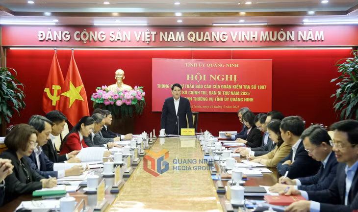 Hội nghị thông qua dự thảo báo cáo của Đoàn kiểm tra số 1907 của Bộ Chính trị, Ban Bí thư năm 2025 đối với Ban Thường vụ Tỉnh ủy Quảng Ninh.