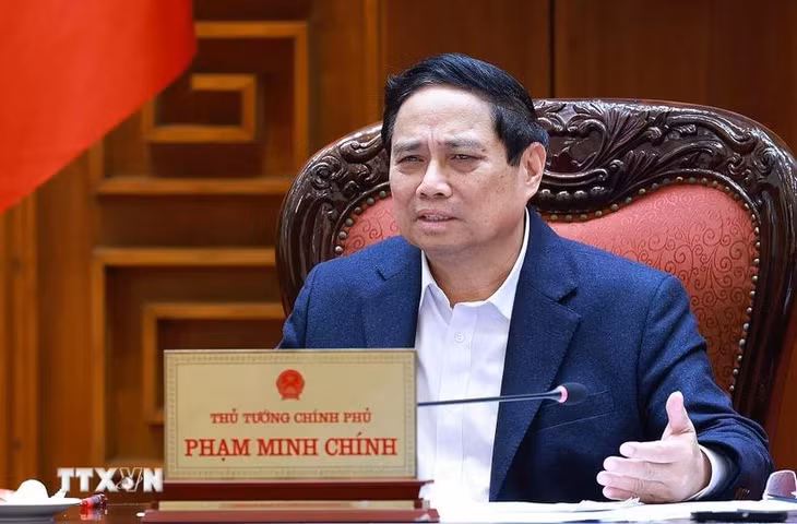 Thủ tướng Phạm Minh Chính chủ trì họp Thường trực Chính phủ về công tác chuẩn bị APEC 2027. (Ảnh: Dương Giang/TTXVN)