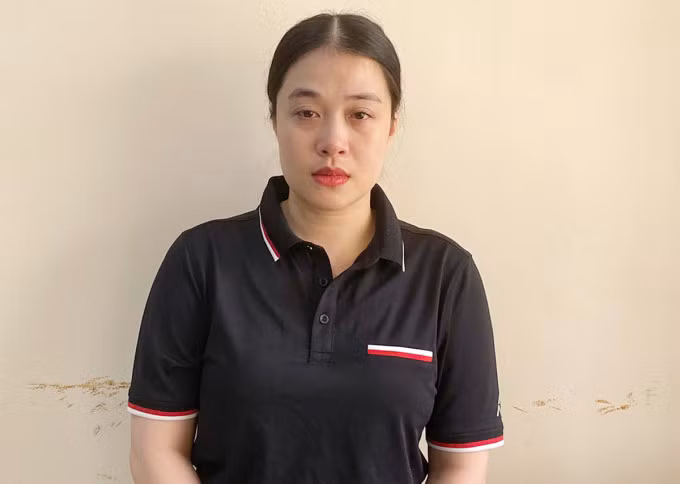 Nguyễn Thị Thanh Ngọc tại cơ quan điều tra. Ảnh: Công an cung cấp