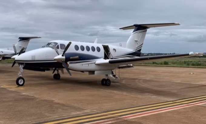 Máy bay động cơ kép của King Air được sử dụng để gieo mây. Ảnh: Chương trình Biến đổi Thời tiết