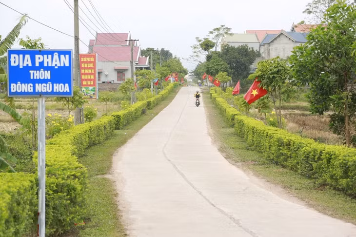 Đường thôn Đông Ngũ Hoa (xã Đông Ngũ) luôn đảm bảo xanh, sạch, đẹp.