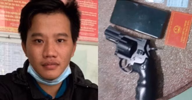 Huân cùng tang vật bị tạm giữ.