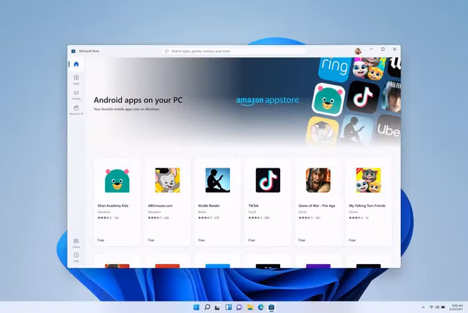 Windows Store của Windows 11 với các ứng dụng Android.