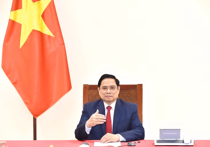 Thủ tướng Phạm Minh Chính điện đàm với Tổng Giám đốc WHO. Ảnh: VGP/Nhật Bắc Thủ tướng Phạm Minh Chính điện đàm với Tổng Giám đốc WHO. Ảnh: VGP/Nhật Bắc