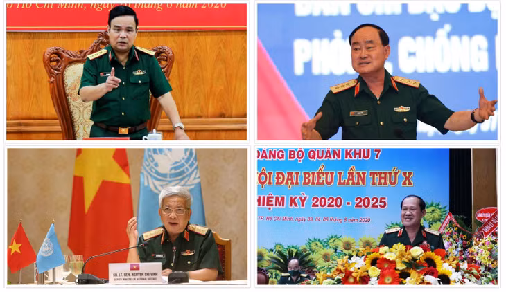 Cả bốn Thượng tướng đều là Ủy viên Trung ương Đảng khóa XII. Ảnh: TTXVN.