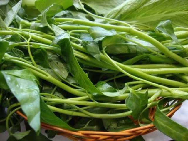 Rau muống kết hợp với một số vị thuốc như đậu xanh, cam thảo giúp gây nôn do ngộ độc.