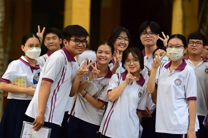 Thí sinh thi tốt nghiệp THPT 2023 ở TP HCM. Ảnh: Quỳnh Trần