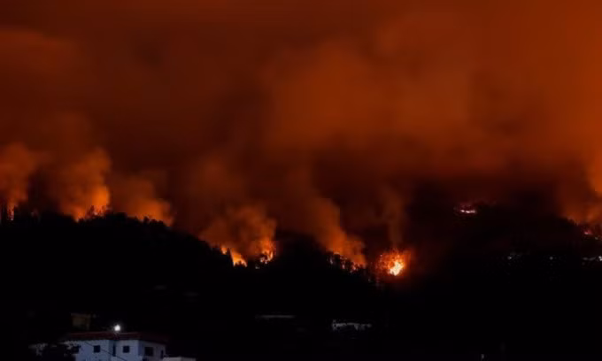 Một đám cháy rừng trên đảo Canary của La Palma, Tây Ban Nha, ngày 16/7. Ảnh: Reuters
