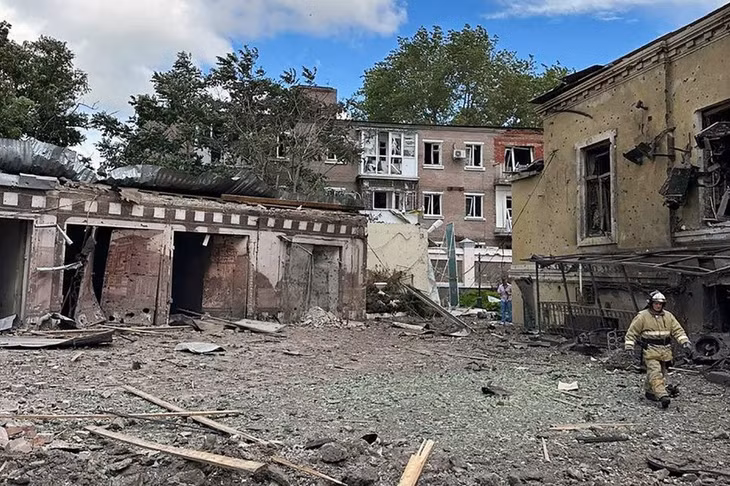 Hiện trường vụ nổ ngày 28/7 ở thành phố Taganrog. Ảnh: AFP