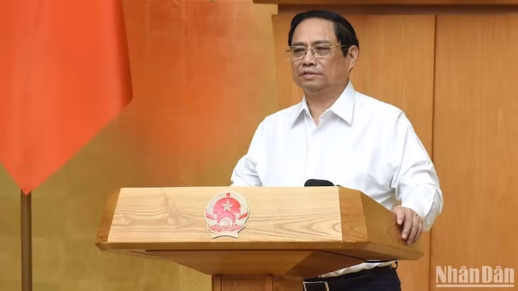 Thủ tướng Phạm Minh Chính phát biểu ý kiến tại phiên họp.