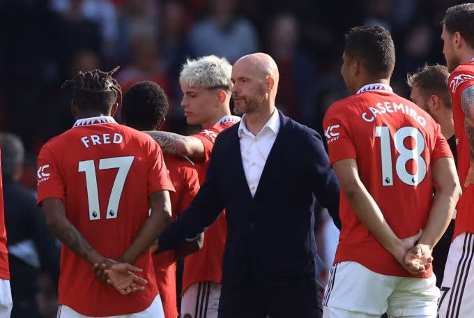 Man Utd sau trận gặp Fulham ở Ngoại hạng Anh ngày 28/5/2023 trên sân Old Trafford, thành phố Manchester. Ảnh: Reuters