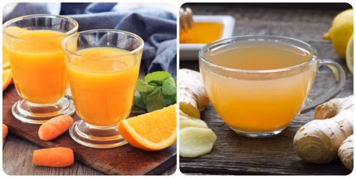 Nước gừng và nước cam đều được khuyến cáo không nên uống vào buổi tối