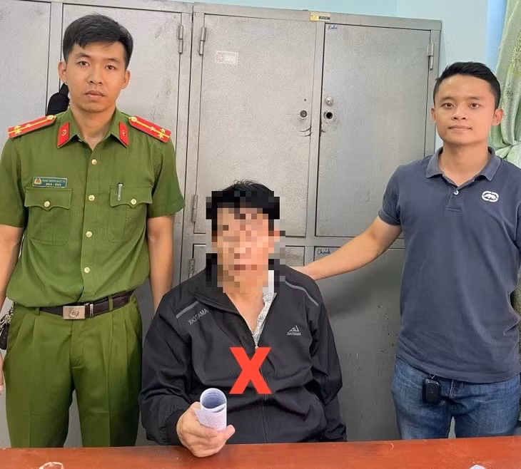 Đối tượng T.V.T tại cơ quan Công an.