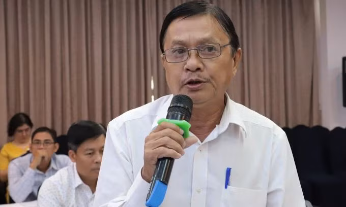 Ông Trần Văn Triều phát biểu tại hội thảo. Ảnh: Lê Tuyết