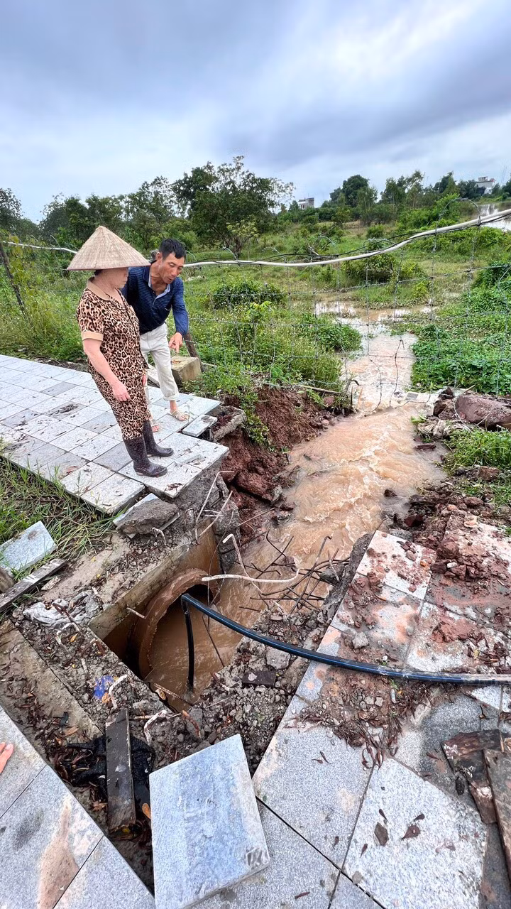 UBND phường Hải Hòa phối hợp với ngành chức năng, các chủ đầu tư khắc phục tình trạng ngập úng các khu dân cư (Ảnh: UBND phường Hải Hòa cung cấp)
