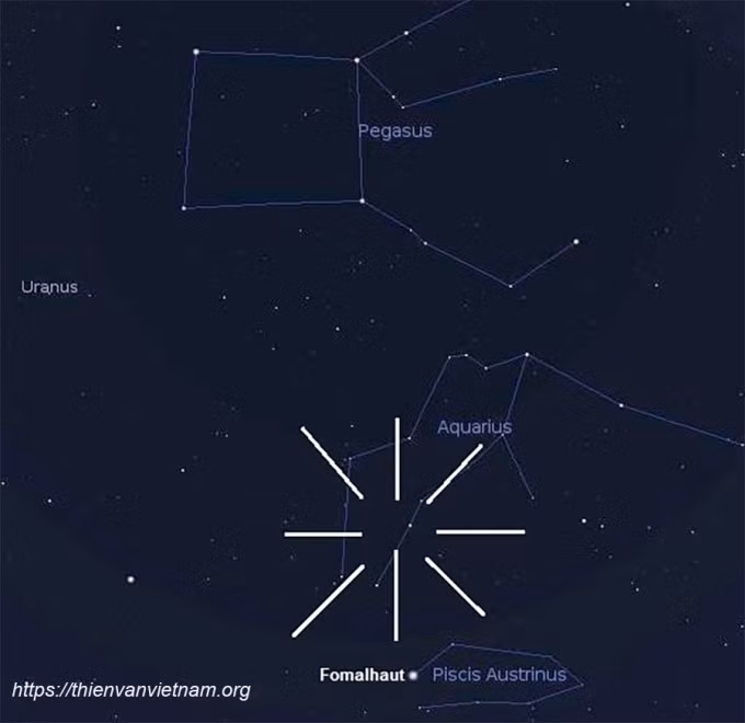 Vị trí của chòm sao Aquarius. Ảnh: Hội Thiên văn và Vũ trụ học Việt Nam