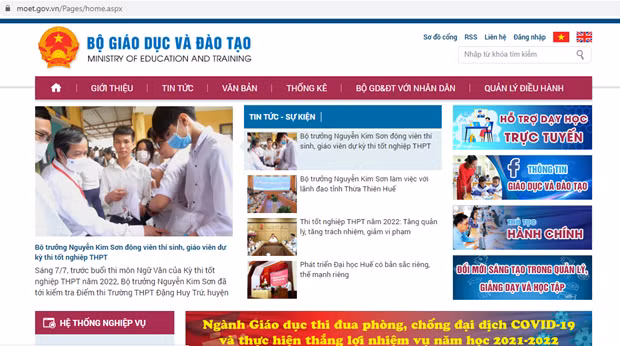 Cổng thông tin điện tử Bộ GD&amp;ĐT tại địa chỉ https://moet.gov.vn/Pages/home.aspx - Ảnh: VGP/NN
