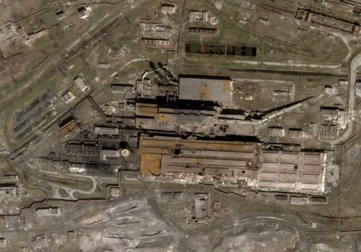 Nhà máy thép Azovstal ở Mariupol qua ảnh vệ tinh ngày 20/4/2022. Ảnh: Planet Labs/AP
