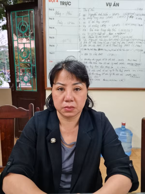 Đối tượng Vũ Thị Lệ Nhi tại cơ quan Công an.