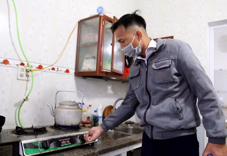 Gia đình anh Thu đã có đủ năng lượng gas để sinh hoạt hàng ngày.