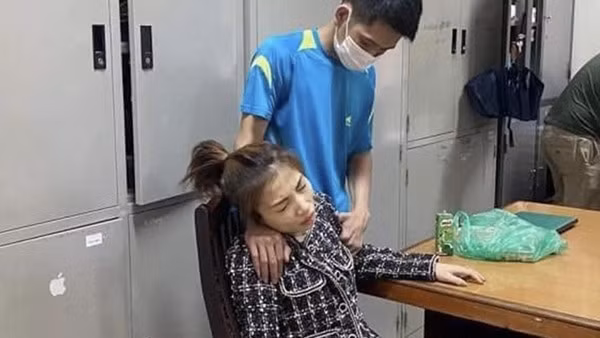 Nghi can Trần Thị Thanh bị bắt giữ sau khi gây án.