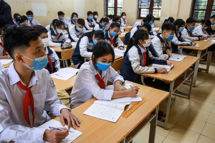 Học sinh một số quận ở Hà Nội phải dừng học trực tiếp. (Ảnh minh hoạ: Đ.H)