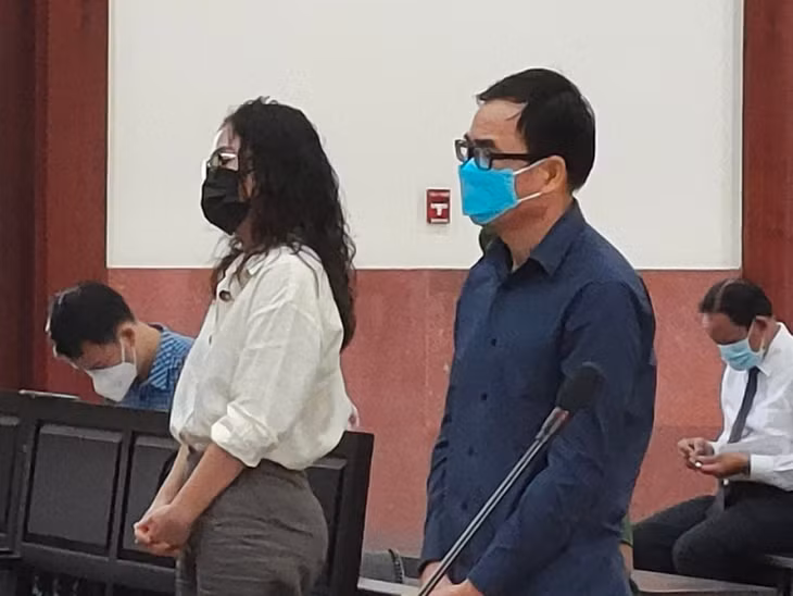 Bị cáo Lê Thị Thanh Túy và bị cáo Trương Văn Út.