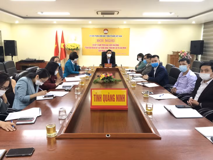 Quang cảnh hội nghị tại điểm cầu tỉnh Quảng Ninh.