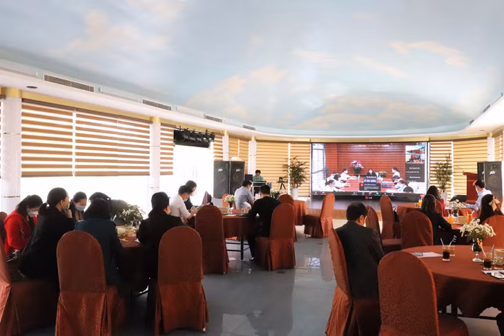 Quang cảnh buổi tập huấn trực tuyến tại điểm cầu Quảng Ninh.