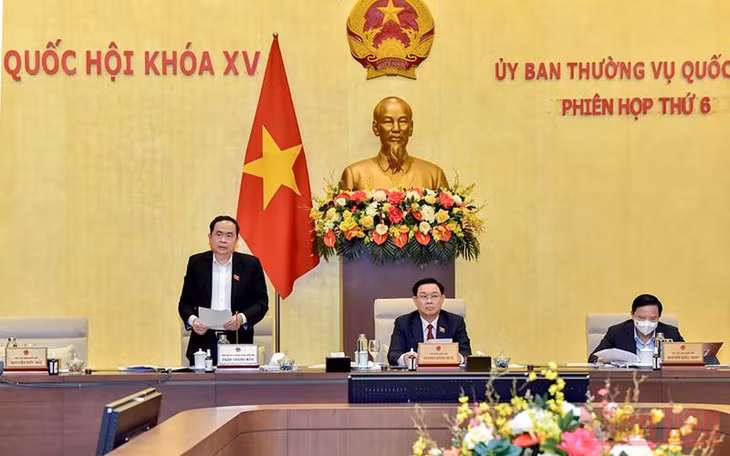Phó Chủ tịch thường trực Quốc hội Trần Thanh Mẫn phát biểu ý kiến tại phiên họp. (Ảnh: Duy Linh)
