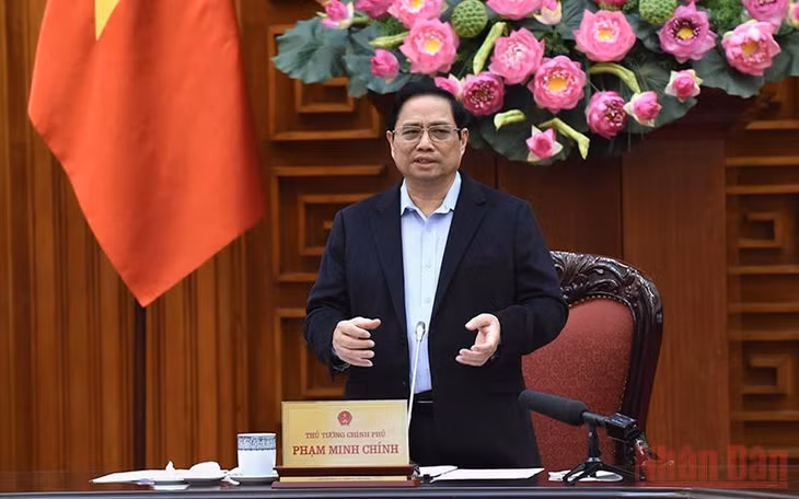 Thủ tướng Phạm Minh Chính phát biểu tại hội nghị. (Ảnh: Trần Hải)