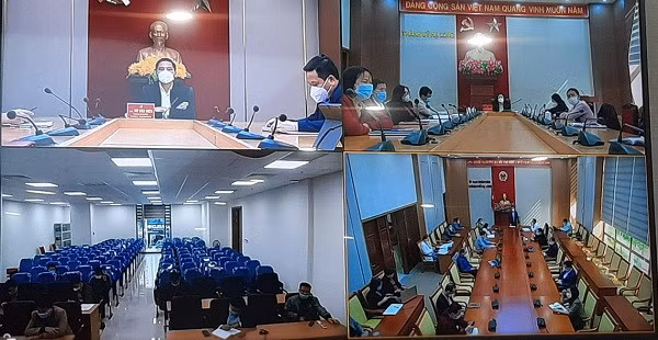 Hình ảnh trực tuyến tại các điểm cầu.