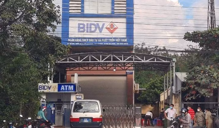 Ngân hàng nơi xảy ra vụ cướp. Ảnh: Thanh Kiều.