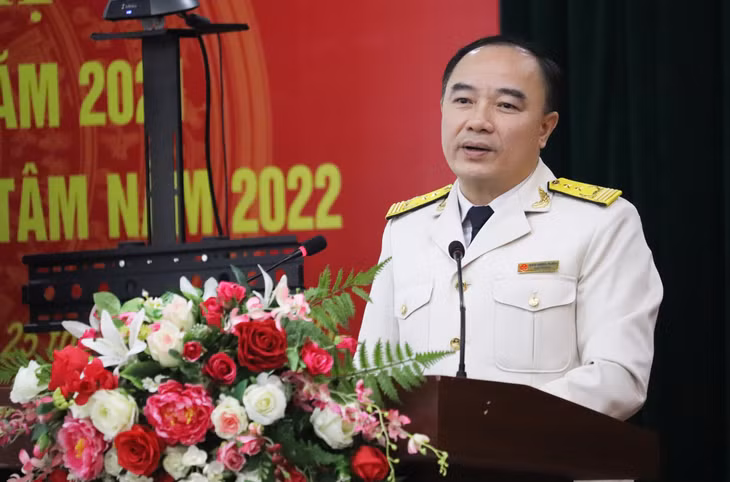 Đồng chí Cao Ngọc Tuấn, Cục trưởng Cục Thuế tỉnh Quảng Ninh phát biểu tại hội nghị.