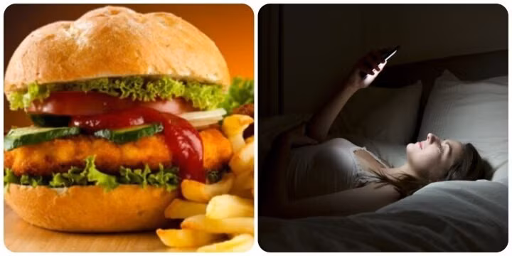 Ăn đồ béo và dùng điện thoại trước khi đi ngủ sẽ khiến bạn ngủ không ngon
