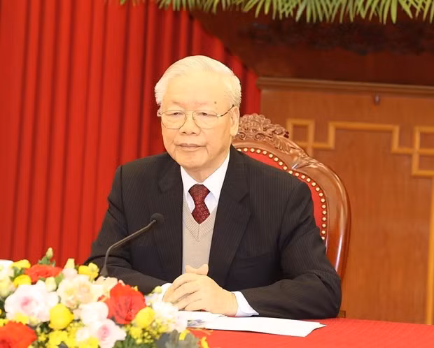 Tong Bi thu Nguyen Phu Trong dien dam cap cao voi Tong thong Hoa Ky hinh anh 1