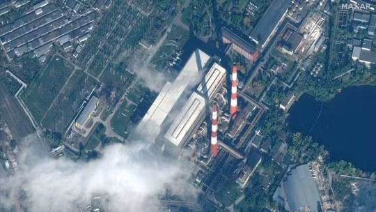 Hình ảnh vệ tinh một cơ sở năng lượng ở Kiev hồi tháng 10/2022. Ảnh: Maxar Technologies/AFP
