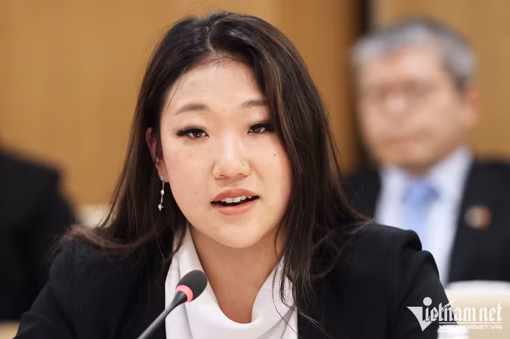 Đại diện SpaceX trong phái đoàn doanh nghiệp Mỹ đến Việt Nam. Ảnh: Lê Anh Dũng