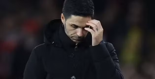 Arteta thất vọng khi Arsenal bị loại.