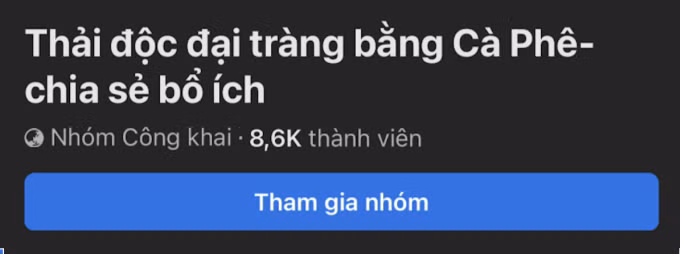 Một hội nhóm thải độc sinh hoạt trên mạng xã hội. Ảnh: Chụp màn hình